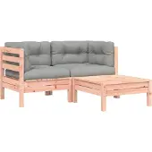 Syfax Gartensofa mit Kissen und Hocker 2-Sitzer