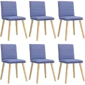 Syfax Esszimmerstühle 6 Stk. Jeansblau Stoff