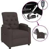 Syfax Relaxsessel Elektrisch Dunkelbraun Stoff