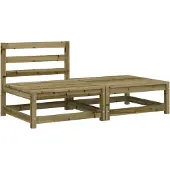 Sonstiges Gartensofa ohne Armlehnen mit Hocker Kiefernholz Imprägniert