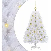 Syfax Künstlicher klappbarer Weihnachtsbaum Weiß 120 cm PVC und Stahl
