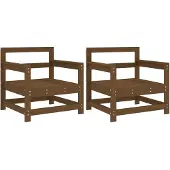 Syfax Gartenstühle 2 Stk. Honigbraun Massivholz Kiefer