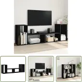 The Living Store TV-Schränke 2 Stk. Schwarz 75x30x50 cm Holzwerkstoff