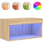 Syfax TV-Schrank mit LED-Leuchten Sonoma-Eiche 60x30x30 cm