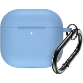 Cofi1453® Silikon-Schutzhülle mit Karabiner für AirPods 4 - Hellblau