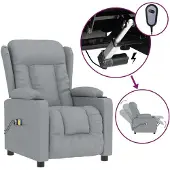 Syfax Massagesessel Elektrisch Hellgrau Stoff