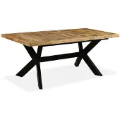 Syfax Esstisch Massivholz Mango und Stahlgestell 180 cm