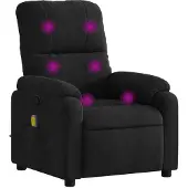 Syfax Massagesessel Schwarz Mikrofasergewebe
