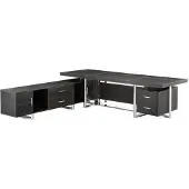 Xl Moebel Gmbh Eckschreibtisch aus MDF und Edelstahl in modernem Design