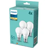Philips E27 LED-Lampe A60 8W 2.700K matt 4er Pack