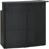 Syfax Garten-Bartisch Schwarz 120x55x110 cm Poly Rattan