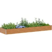 Syfax Hochbeet Hellbraun 390 x 100 x 36 cm Verzinkter Stahl