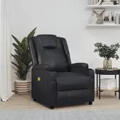 The Living Store Massagesessel Schwarz Kunstleder