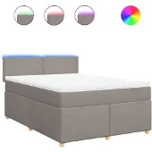 Syfax Boxspringbett mit Matratze Taupe 160x200 cm Stoff