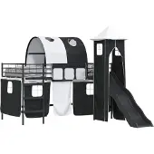 Syfax Kinder Etagenbett Gestell Schwarz 90 x 200 cm Metall