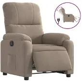 Syfax Relaxsessel Elektrisch Taupe Mikrofasergewebe