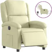 Syfax Relaxsessel Elektrisch Creme Echtleder