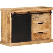Syfax Sideboard 80x30x55 cm Massives Raues Mangoholz