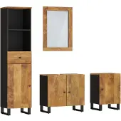 vidaXL 4-tlg. Badmöbel-Set Massivholz Mango