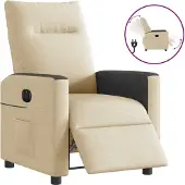Syfax Relaxsessel Elektrisch Creme Stoff
