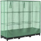 Syfax Hochbeet mit Gewächshausabdeckung Rattanoptik 120x40x123 cm