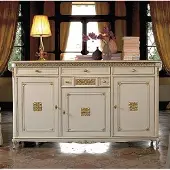 AEA Sideboard weiß Anrichte Kommode Schubladen Holz mit Gold Anrichte Sideboard