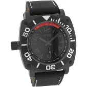 Oozoo Herren Armbanduhr schwarz Analog schimmernd Timepieces Lederarmband D2UOC2284A