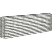Syfax Hochbeet Verzinkter Stahl 224x40x68 cm Silbern