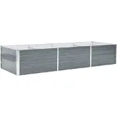 Syfax Garten-Hochbeet Verzinkter Stahl 240x80x45 cm Grau
