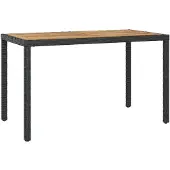 Syfax Gartentisch Schwarz und Braun 123x60x74 cm Massivholz Akazie