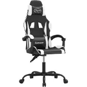 Syfax Gaming-Stuhl Drehbar Schwarz und Weiß Kunstleder
