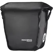 RockBros 1*Gepäckträgertasche Packtasche Fahrradtasche 100% Wasserdicht, Schwarz, 12-16L