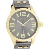 Oozoo Damen Armbanduhr dunkelgrau Analog Timepieces Lederarmband D2UOC1084A