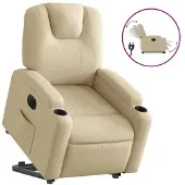 Syfax Relaxsessel mit Aufstehhilfe Elektrisch Creme Stoff