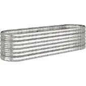 Syfax Hochbeet Verzinkter Stahl 152x40x36 cm Silbern