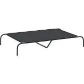 Syfax Hundebett Erhöht Schwarz 130x80x20 cm Oxford-Gewebe und Stahl