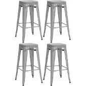 CLP 4er Set Barhocker Fletcher - grau