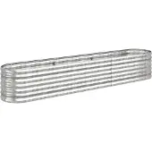 Syfax Hochbeet Verzinkter Stahl 224x40x36 cm Silbern