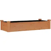 Syfax Hochbeet mit Einsatz Braun 120x45x25 cm Massivholz Tanne