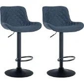 CLP 2er Set Barhocker Minosa, Farbe:schwarz, Grundmaterial:Samt