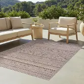 Tapiso Teppich YUCANA Outdoor Braun Balkon UV-beständig 80 x 150 cm