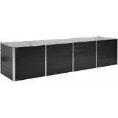 Syfax Garten-Hochbeet Anthrazit 320 x 80 x 77 cm Verzinkter Stahl