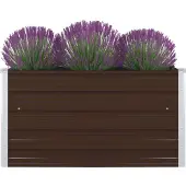 Syfax Hochbeet 100 x 100 x 45 cm Verzinkter Stahl Braun