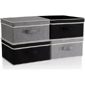 Sonstiges BrilliantJo Aufbewahrungsboxen mit Deckel 4er-Set Grau/Schwarz 33,5x31,75x17,5cm