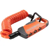 RockBros Fahrrad Mini Helmschloss Kabelschloss Tragbar Zahlenschloss 3 Stellig Orange