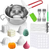 Sonstiges DIY Kerzen Set 4 Stück 3D Silikonformen Schmelztopf 100 Dochte