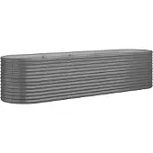 Syfax Hochbeet Verzinkter Stahl 296x80x68 cm Grau