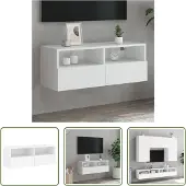 The Living Store TV-Wandschrank Weiß 80x30x30 cm Holzwerkstoff