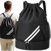 Edibazzar | Sportrucksack mit Kordelzug für Gymnastiktraining, schwarz