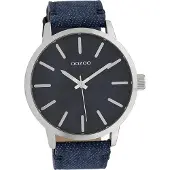 Oozoo Damen Herren Armbanduhr blau Muster Timepieces Textilarmband D2UOC10002